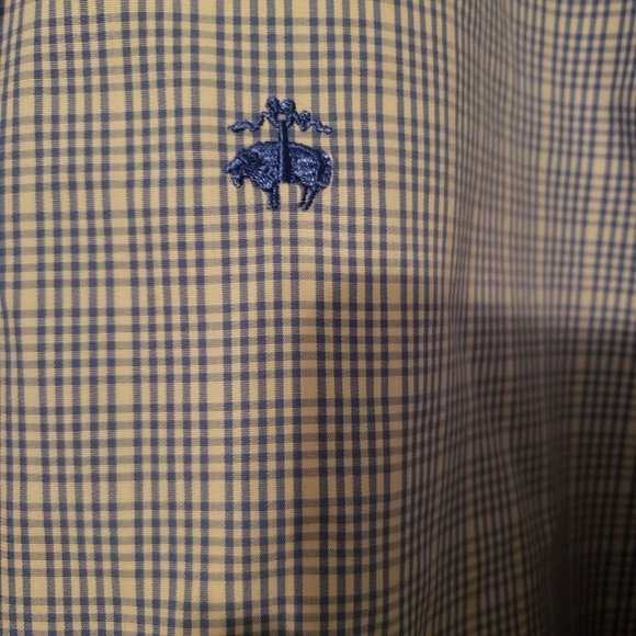 Brooks Brothers 346 Men's Blue & White Check Cotton Casual Shirt XL XLarge - Picture 5 of 6